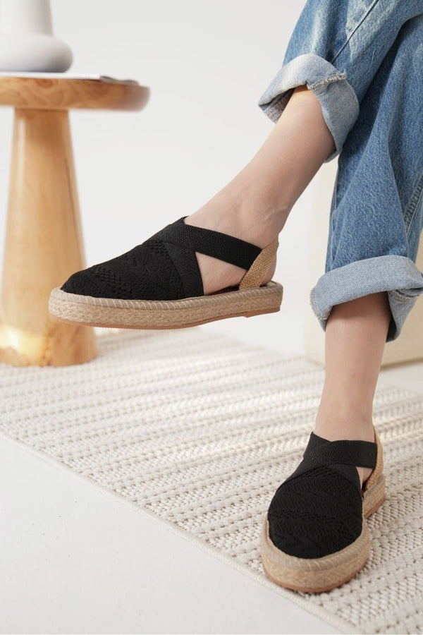 Scarpax Rosa Kadın Siyah Espadril Ayakkabı
