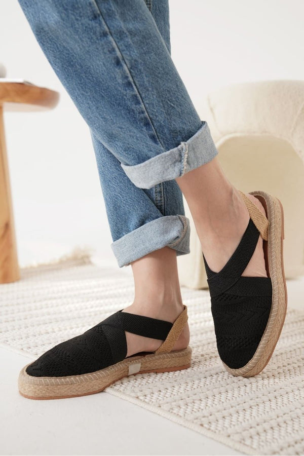 Scarpax Rosa Kadın Siyah Espadril Ayakkabı