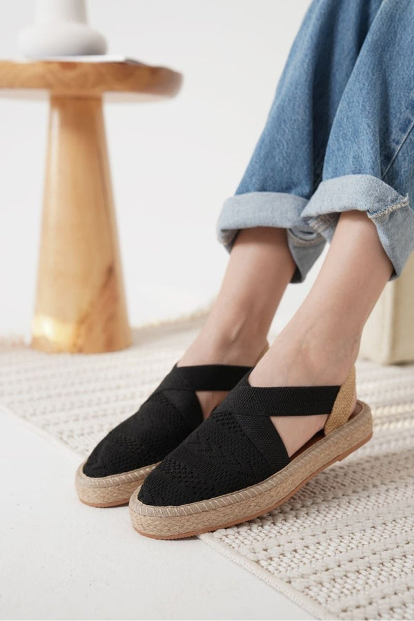 Scarpax Rosa Kadın Siyah Espadril Ayakkabı