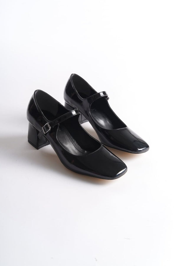 Scarpax Rosalie Siyah Rugan Topuklu Kadın Ayakkabı