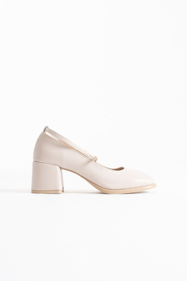 Scarpax Sansa Bej Cilt Kadın Topuklu Ayakkabı