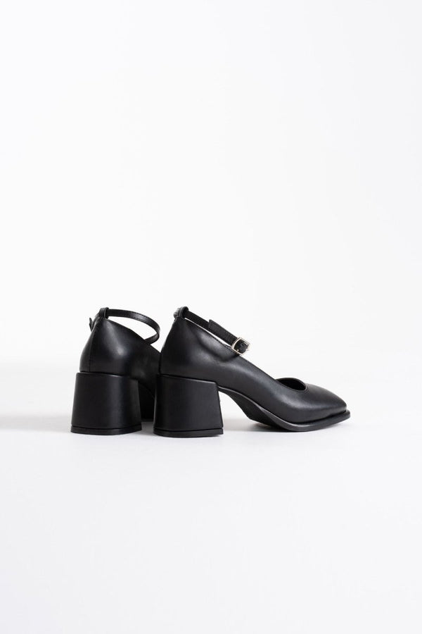 Scarpax Sansa Siyah Cilt Kadın Topuklu Ayakkabı