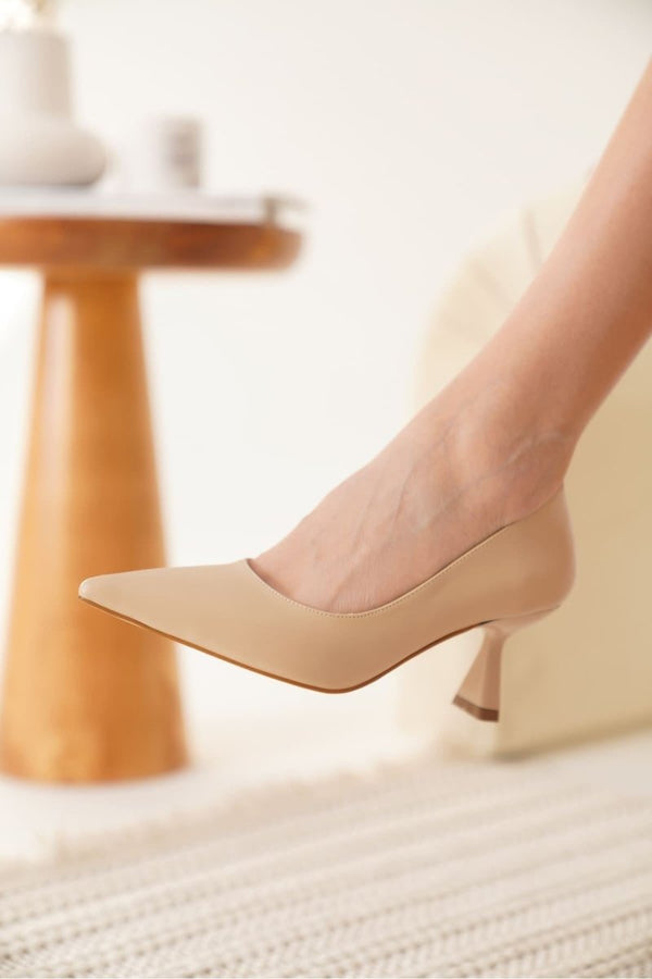 Scarpax Seraphine Kadın Nude Cilt Topuklu Ayakkabı