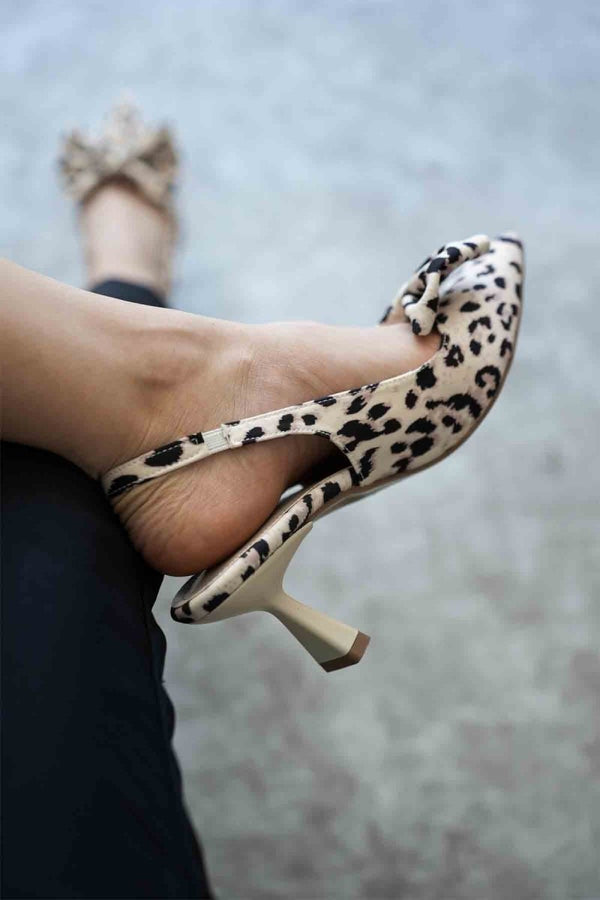 Scarpax Serra Leopar Kadın Topuklu Ayakkabı