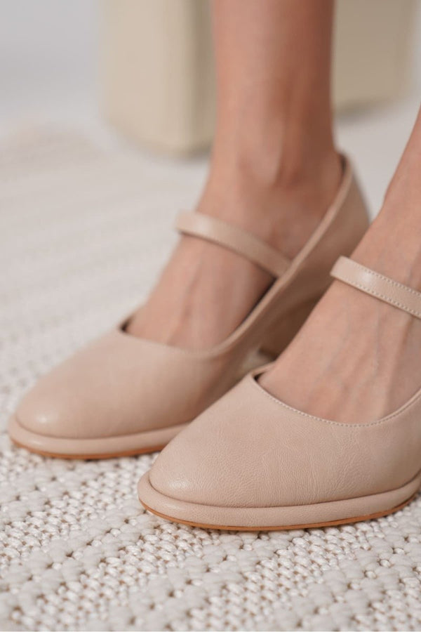 Scarpax Slay Nude Cilt Kadın Topuklu Ayakkabı