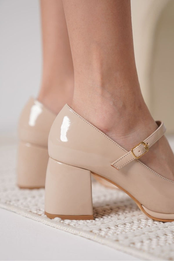 Scarpax Slay Nude Rugan Kadın Topuklu Ayakkabı