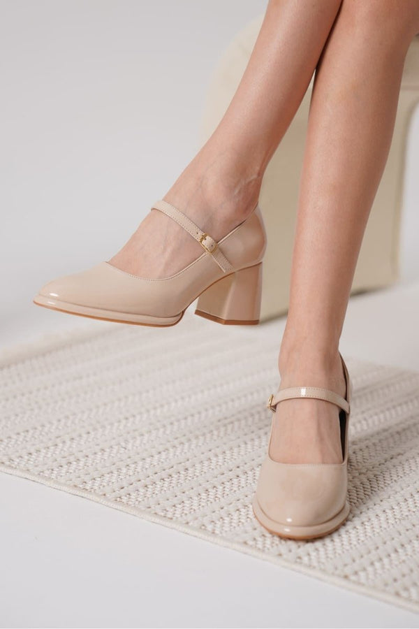 Scarpax Slay Nude Rugan Kadın Topuklu Ayakkabı