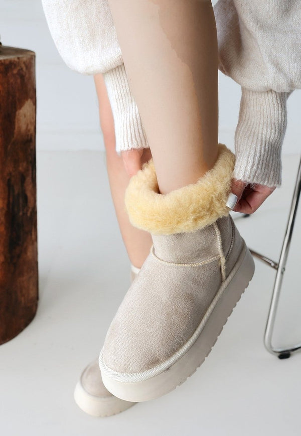 Scarpax Sophia Bej Süet Bot