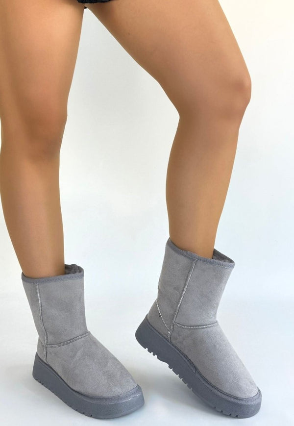 Scarpax Sophia Gri Süet Bot