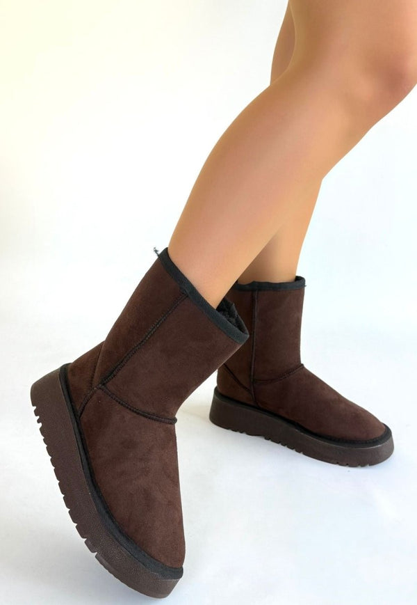 Scarpax Sophia Kahverengi Süet Bot
