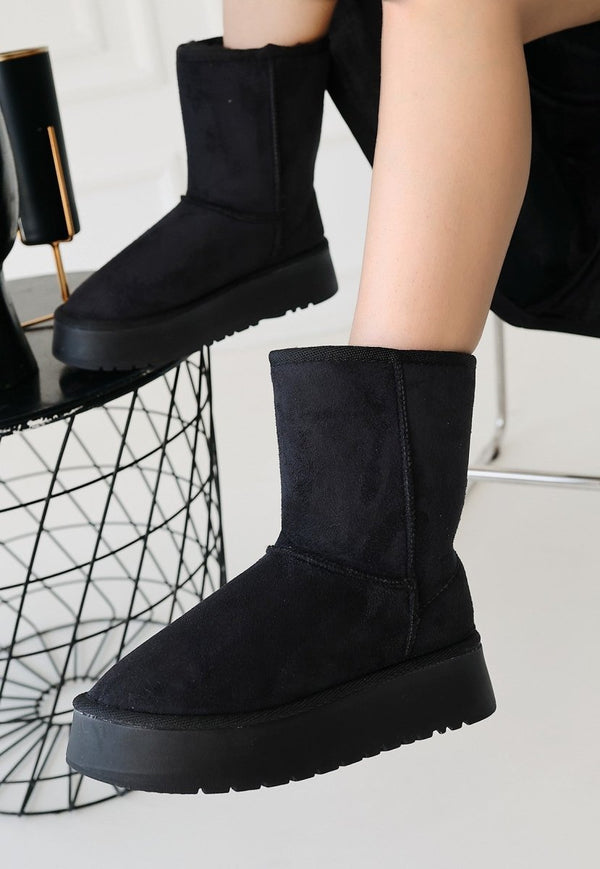 Scarpax Sophia Siyah Süet Bot