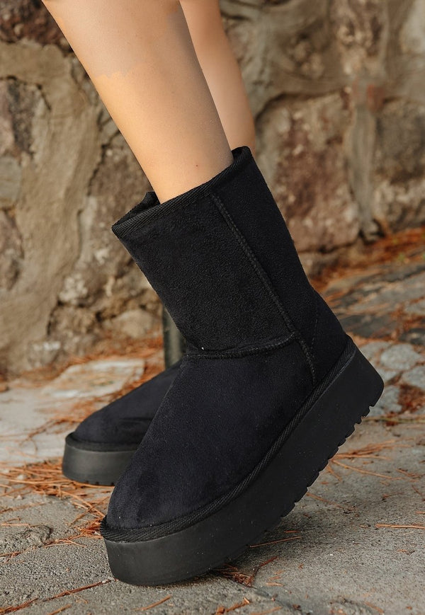 Scarpax Sophia Siyah Süet Bot