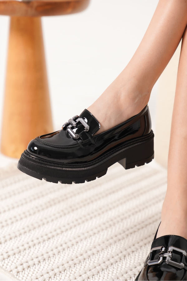 Scarpax Terry Rugan Siyah Kadın Loafer - SCARPAX
