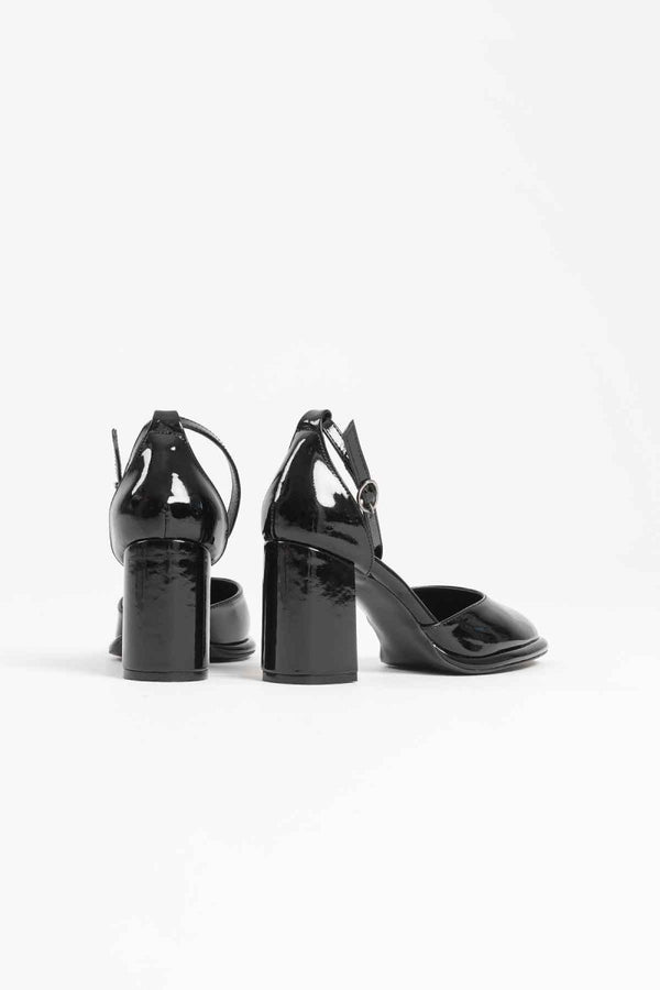 Scarpax Theresa Siyah Rugan Kadın Topuklu Ayakkabı