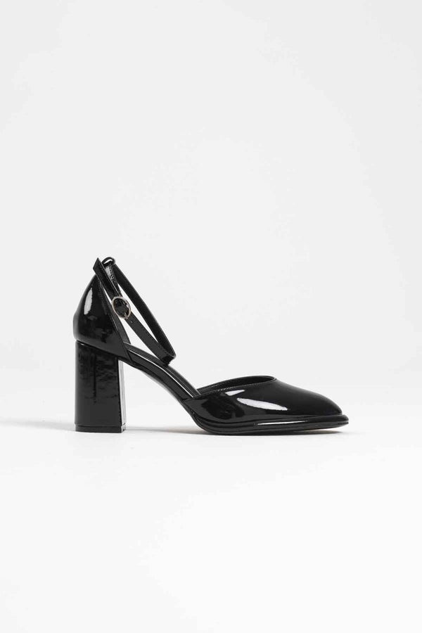 Scarpax Theresa Siyah Rugan Kadın Topuklu Ayakkabı