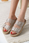 Scarpax Tyna Süet Gri Taşlı Kadın Terlik