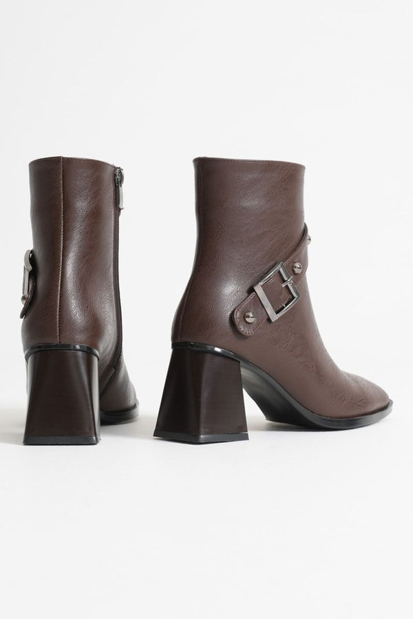 Scarpax Vera Kadın Acı Kahve Topuklu Bot