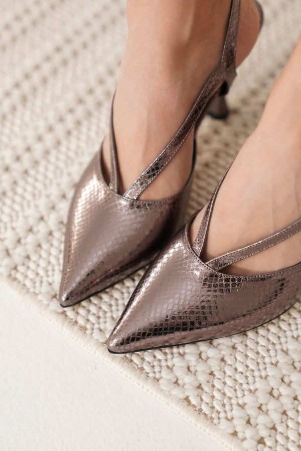 Scarpax Violet Kadın Platin Topuklu Ayakkabı