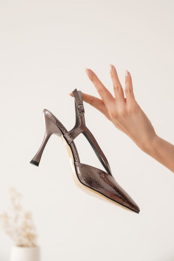 Scarpax Violet Kadın Platin Topuklu Ayakkabı