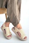 Scarpax Wayi Bej Hasır Cilt Sandalet