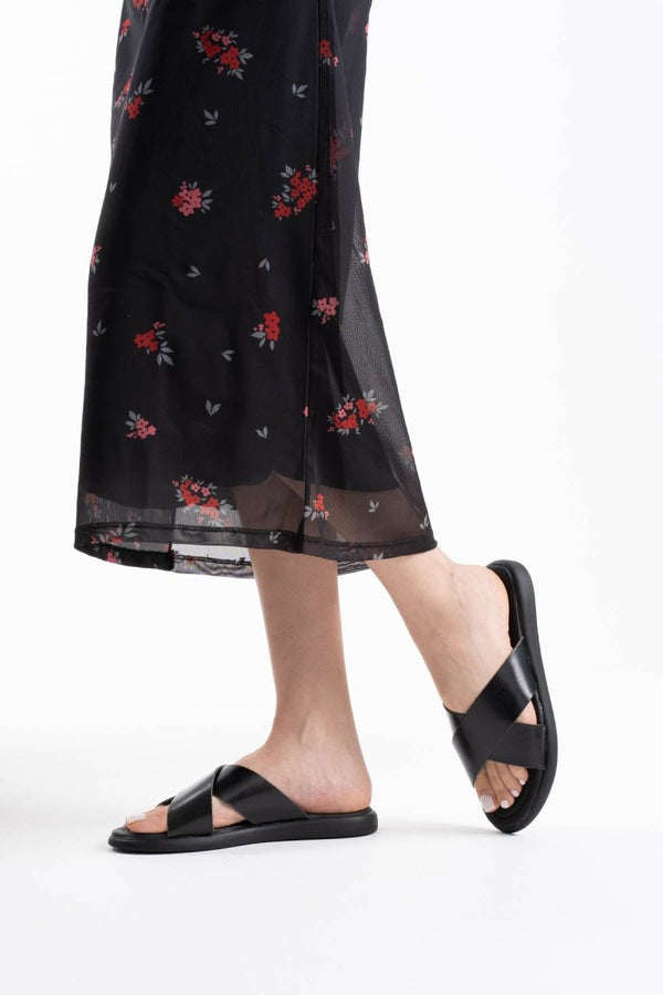 Scarpax Weasley Siyah Hakiki Deri Terlik