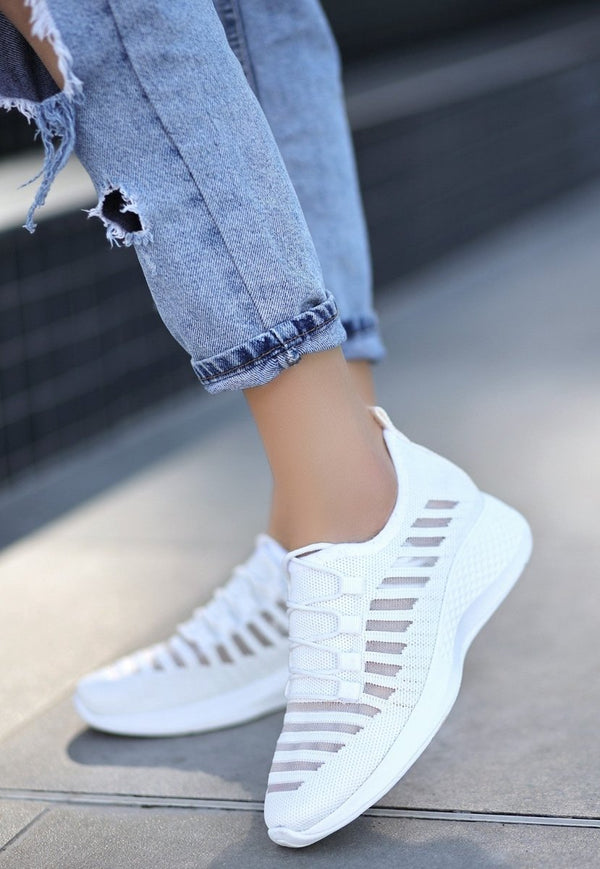 Scarpax Wina Beyaz Triko Spor Ayakkabı