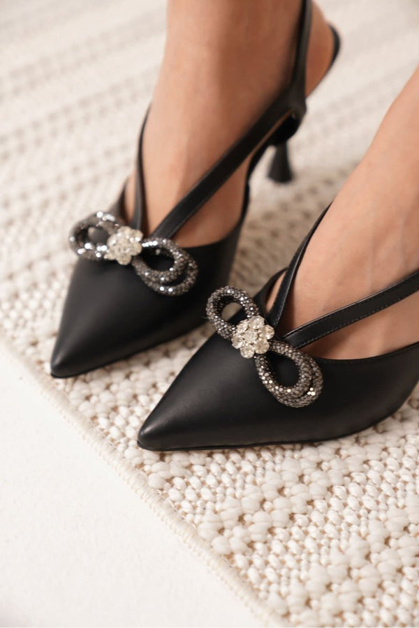 Scarpax Wines Kadın Siyah Topuklu Ayakkabı