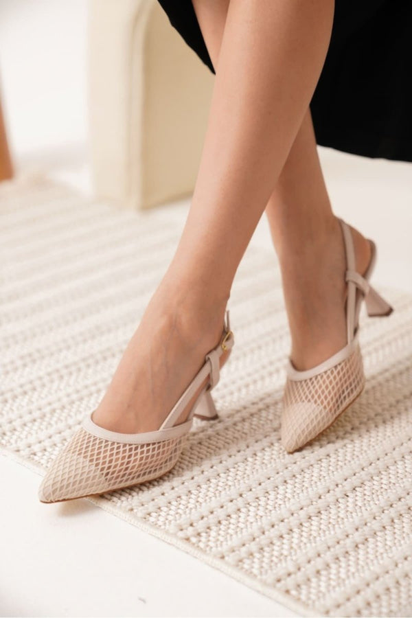 Scarpax Winstey Kadın Bej Topuklu Ayakkabı