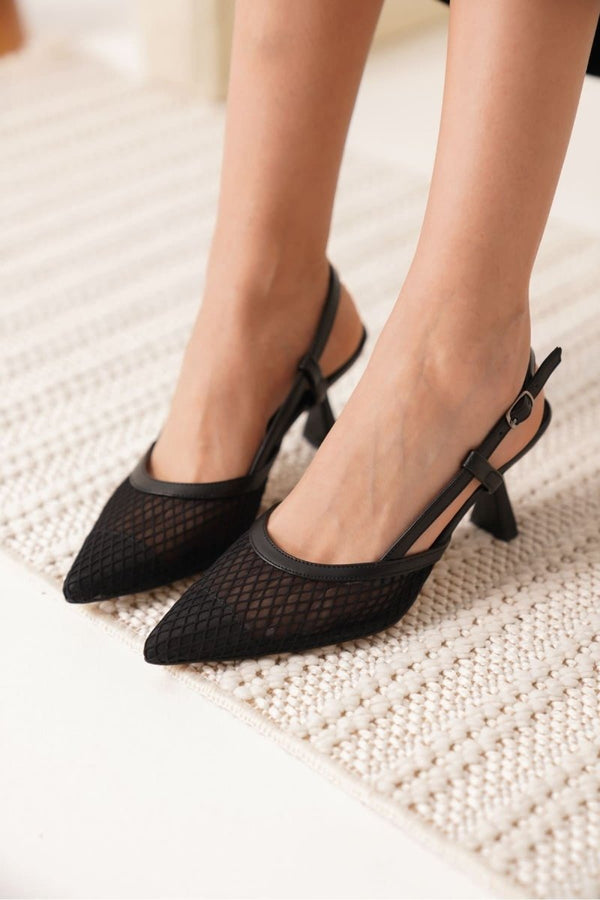 Scarpax Winstey Kadın Siyah Topuklu Ayakkabı