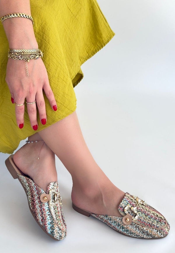 Scarpax Yenda Renkli Dokumalı Terlik