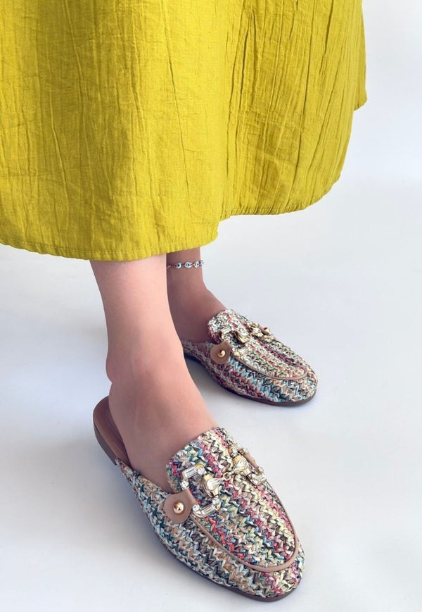 Scarpax Yenda Renkli Dokumalı Terlik