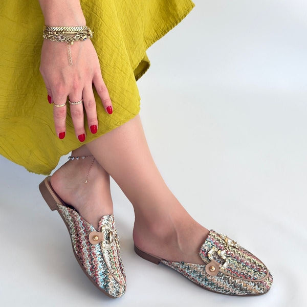 Scarpax Yenda Renkli Dokumalı Terlik