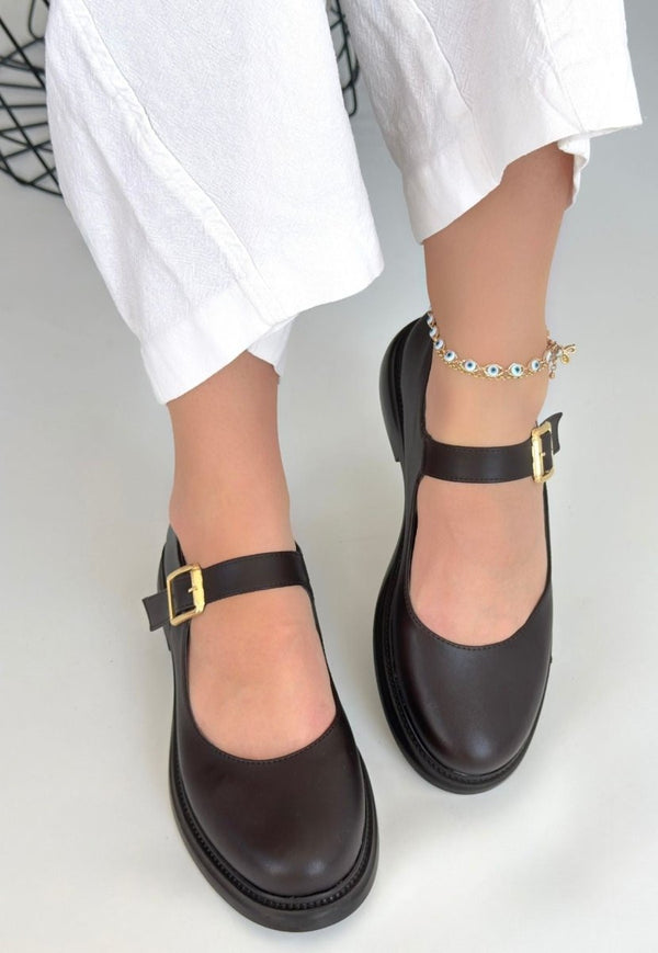 Scarpax Yokox Kahverengi Cilt Oxford Ayakkabı