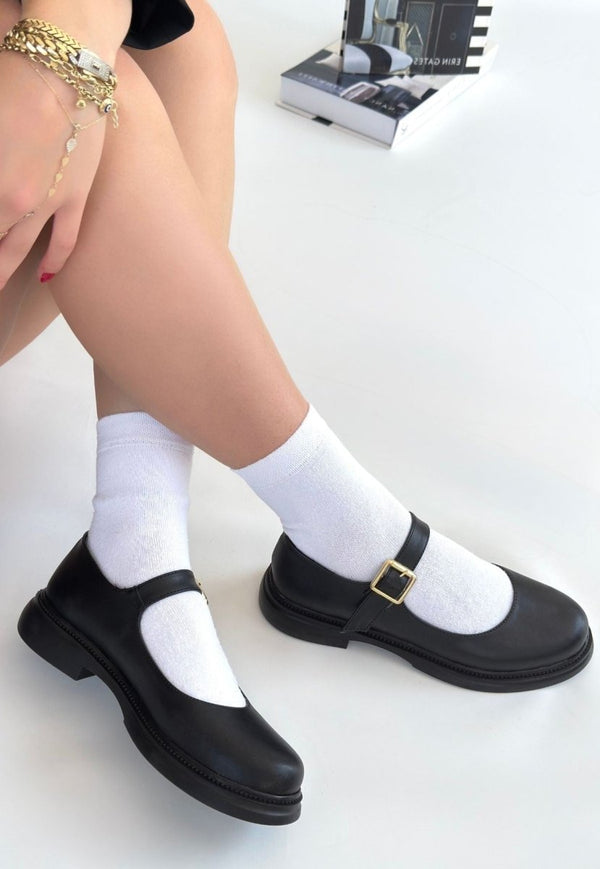 Scarpax Yokox Siyah Cilt Oxford Ayakkabı