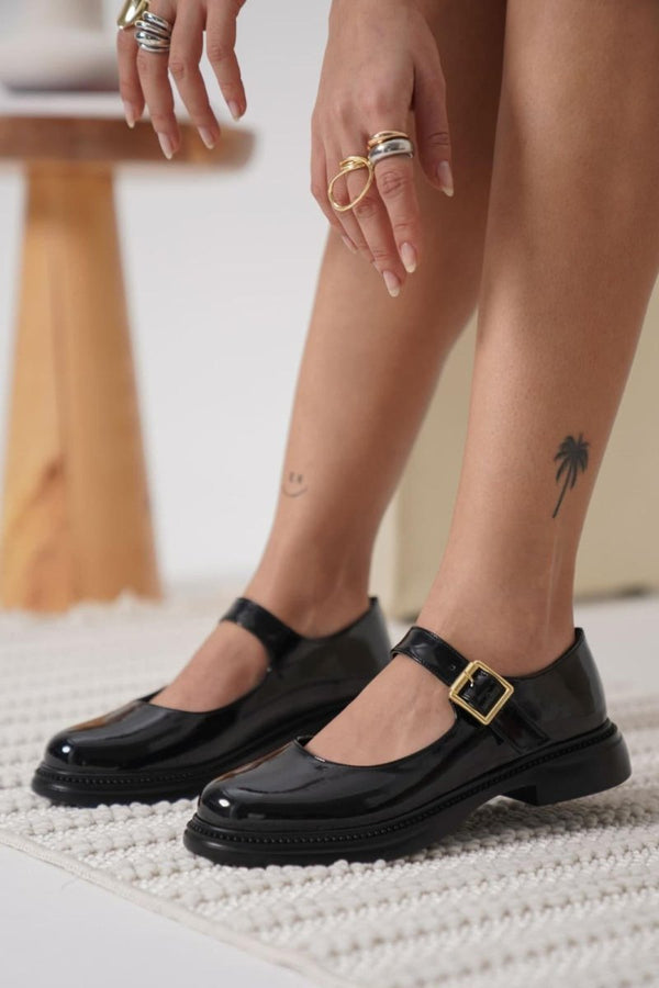 Scarpax Yokox Siyah Rugan Oxford Ayakkabı