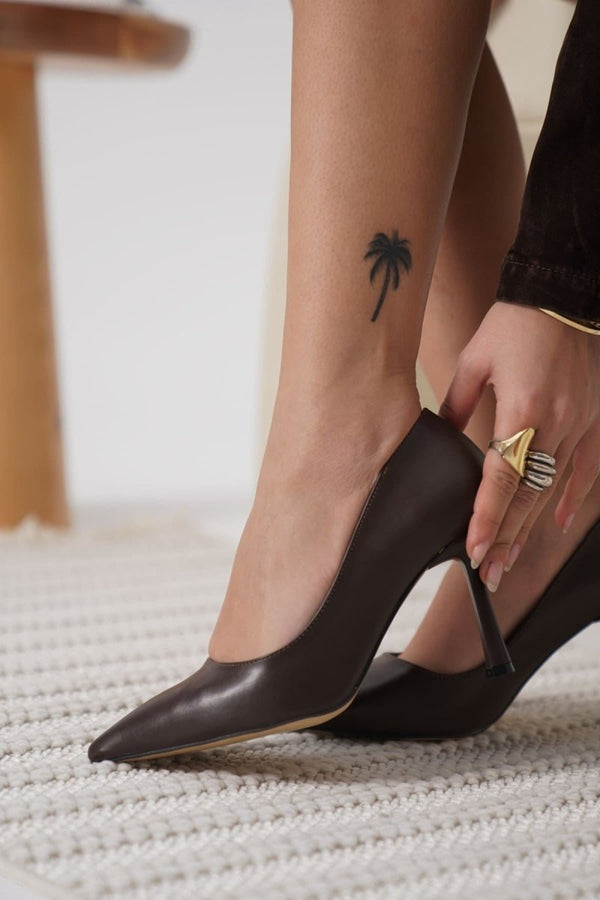 Scarpax Zelena Kadın Acı Kahve Stiletto