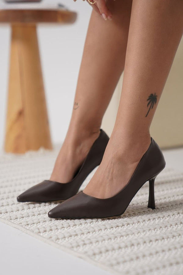 Scarpax Zelena Kadın Acı Kahve Stiletto