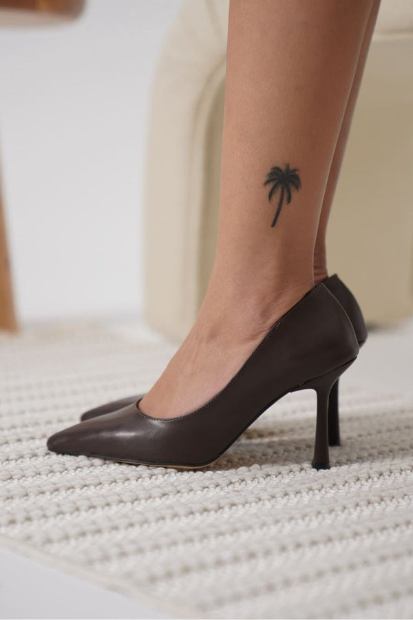 Scarpax Zelena Kadın Acı Kahve Stiletto