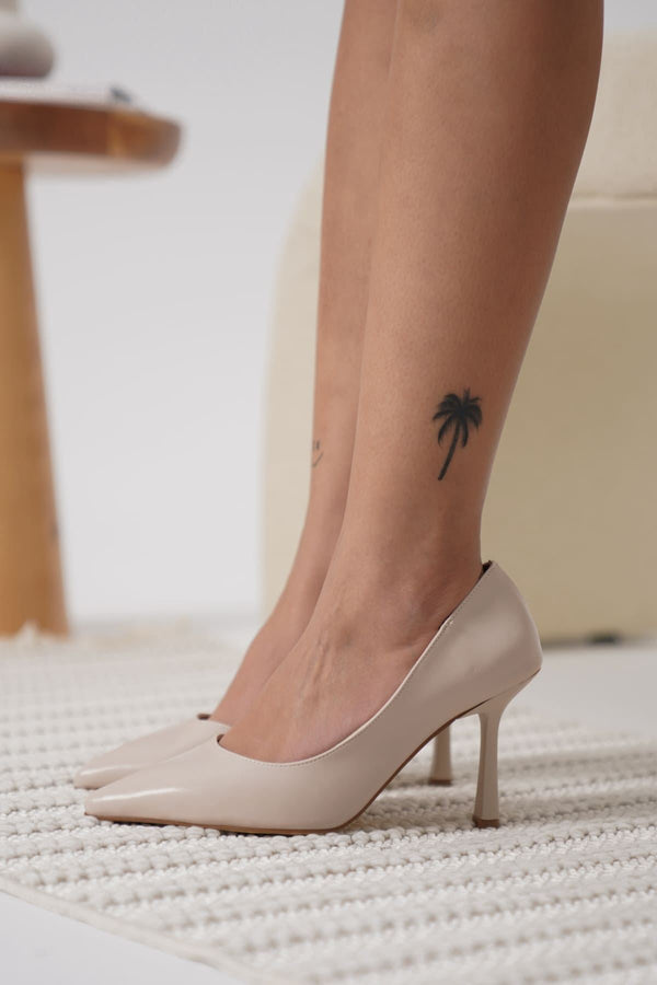 Scarpax Zelena Kadın Mat Bej Stiletto - SCARPAX