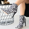 Scarpax Blan Zebra Saten Topuklu Bot