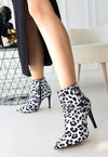 Scarpax Blan Zebra Saten Topuklu Bot
