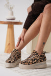 Scarpax Alice Kadın Leopar Desenli Gizli Topuklu Sneaker