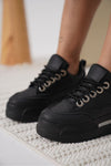 Scarpax Alice Kadın Siyah Tabanlı Siyah Gizli Topuklu Sneaker