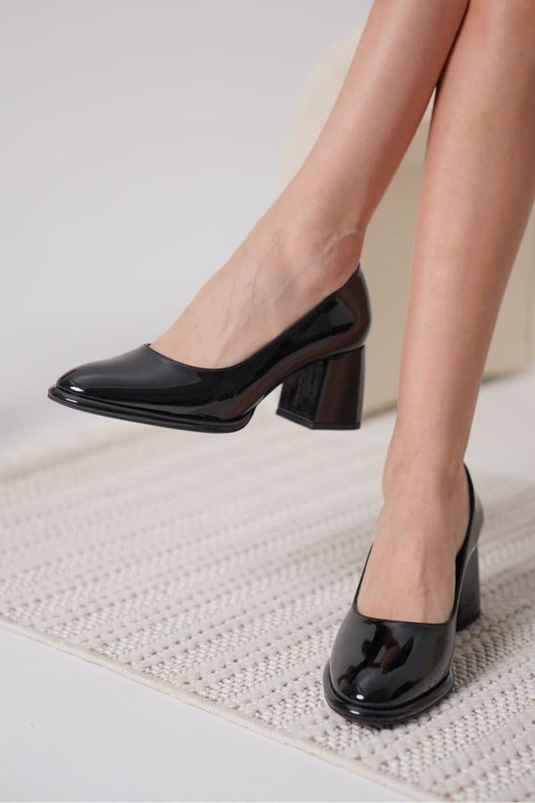 Scarpax Candie Siyah Rugan Kadın Stiletto