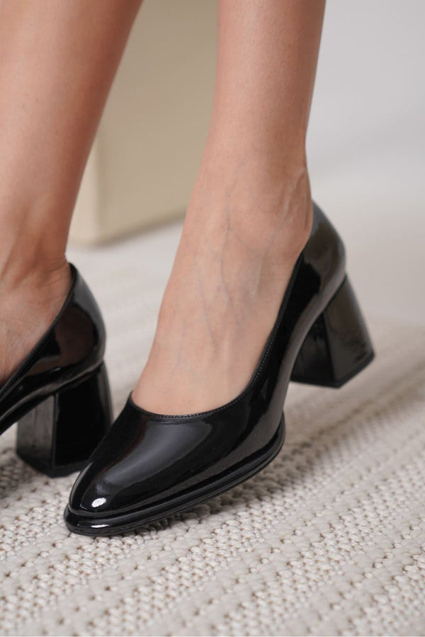 Scarpax Candie Siyah Rugan Kadın Stiletto