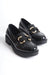 Scarpax Caro Rugan Siyah Gold Tokalı Kadın Loafer - SCARPAX