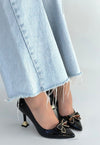 Scarpax Coby Siyah Rugan Topuklu Ayakkabı