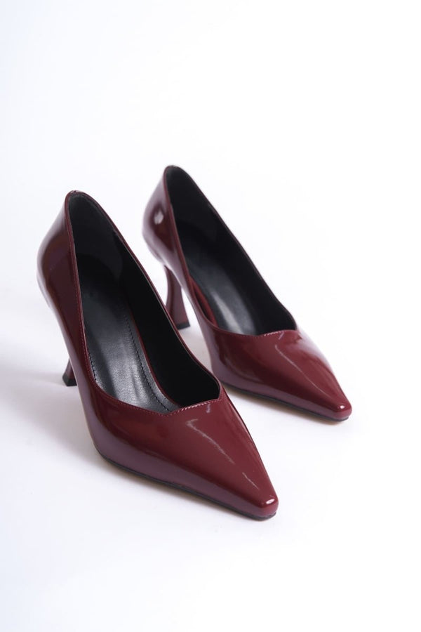 Scarpax Cordelia Kadın Bordo Rugan Stiletto