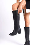 Scarpax Elsie Kadın Kışlık Siyah Kalın Topuklu Çizme