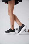 Scarpax Grace Arkası Taşlı Siyah Kadın Sneaker